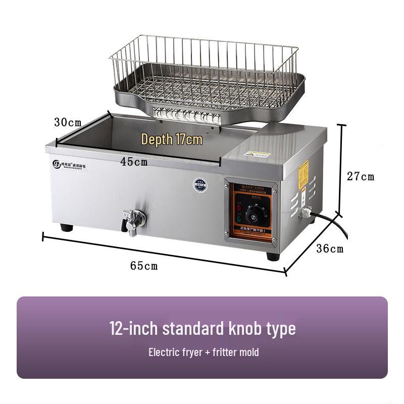 Commercial Deep Fryer: Multi-Functional Large Capacity Automatic Electric Fryer for Dough Sticks and Twists.