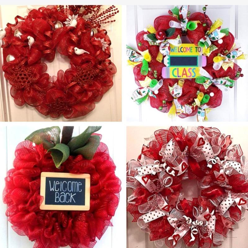 9M Christmas Ribbon Roll Decoration Hanging Christmas Tree Mesh Pendent Ornaments for Home Decor Navidad Party New Year 2026