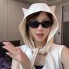 1-10PCS Summer Quick Dry UV Protection Sun Visor Hat for Women with Devil Horns Strap Cat Ear Slimming Outdoor Hiking Beach Cap