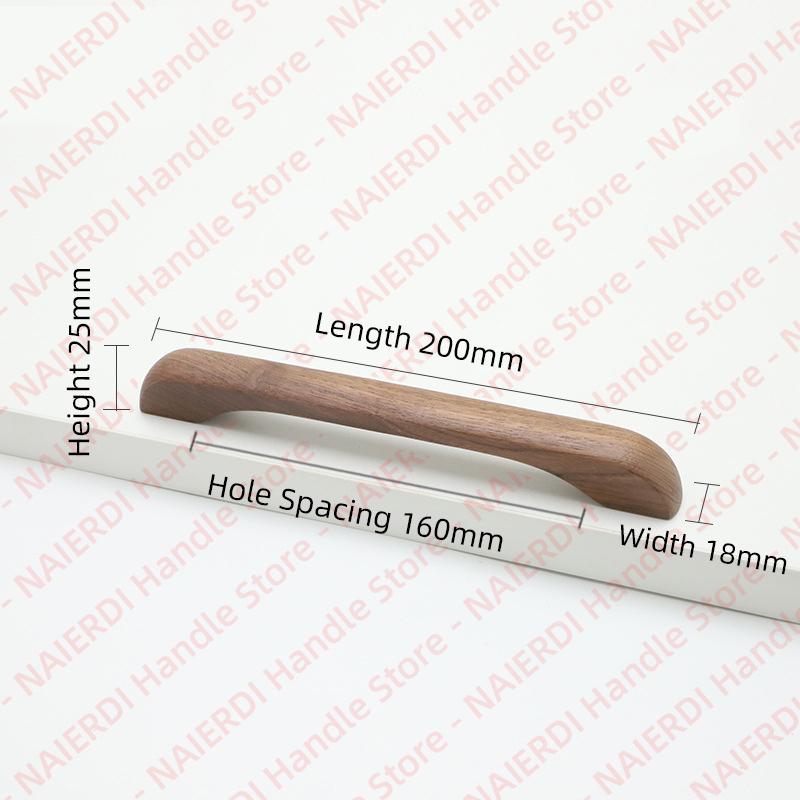 NAIERDI Solid Wood Cabinet Handles Modern Single Hole Wooden Pulls Octagon Round Knobs for Kitchen Cupboard Wardrobe Hardware