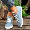 Women's Solid Color Canvas Shoes, Casual Lace Up Outdoor Shoes, Lightweight Low Top Sneakers