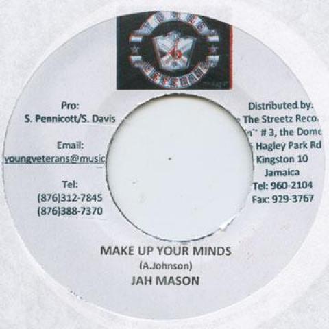 

7inch Record JAH MACON - Make Up Your Minds Young Veterans 2009 Jamaica Reggae, Ska & Dub