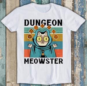 Dungeon Meowster Lustige Nerdige Gamer Katze-D20 Würfel RPG Lustiges Geschenk T-Shirt M1389