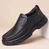 Spring Men's Shoes Breathable Leather Shoes Loafer One-pedal Business Leisure Middle-aged and Elderly Father Shoes Non-slip Soft-soled Shoes
