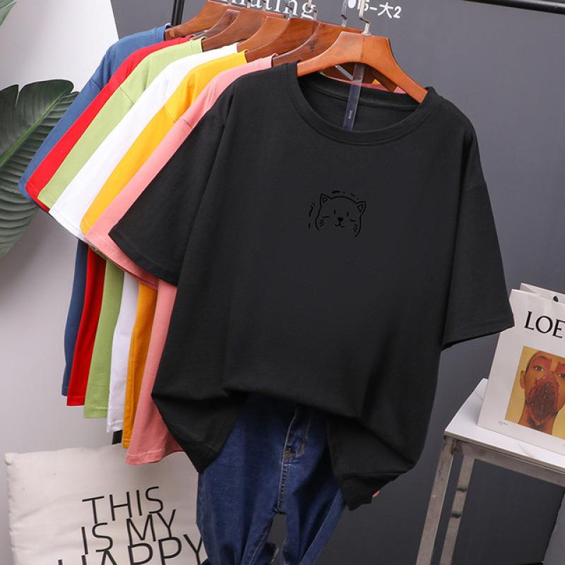 Kawaii Summer T Shirt Women Oversized Soft Tees Cotton Loose Bouses Tops