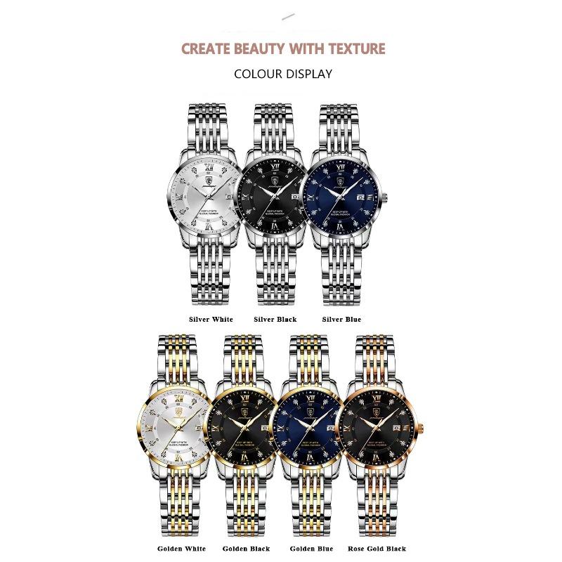 POEDAGAR Original Woman Watch Waterproof Stainless Steel Luminous Date Fashion Ladies Wristwatch Business Quartz Watches