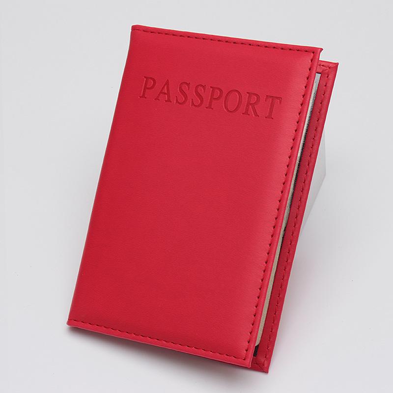 Custom Logo PU Leather Passport Holder Clip - English Leather Travel Cover
