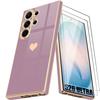 Silicone Case - BOOLING - for Samsung Galaxy S26 Ultra - Shockproof Slim - 2 Tempered Glasses - Purple