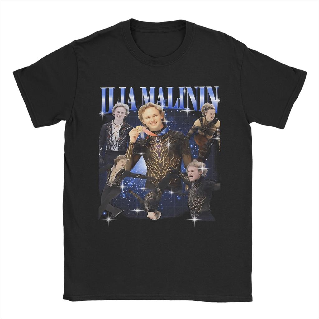 Ilia Malinin Quad Jump Legend Vintage TShirt Summer Fashion T Shirts Unisex Cotton ONeck Oversized Top Tees Short Sleeves Tshirt