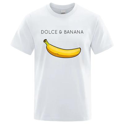 Letné tričká z čistej bavlny Tričko s potlačou Dolce & Banana Unisex tričko Oversized Tops Unisex Streetwear Tričká s krátkym rukávom