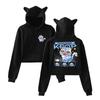 KPop Demon Hunters Huntrix Tiger Cat Crop Tops Cat Ears Sweatshirt Long Sleeve Girls Fashion Hoodie