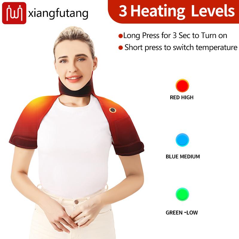 Heating Electric Shoulder Neck Pad Massager Multi Function Key Adjustment Heated Shawl Muscle Relaxation Cervical Massager