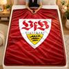 Flannel BlanketVfB Stuttgart Warm Soft Throw Blanket for Indoor Sofa Bed Living Room Use