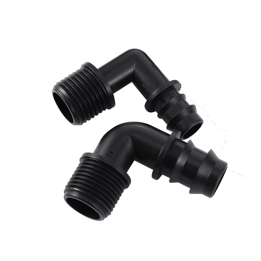 1/2" 3/4" Male Thread Elbow Connector DN16 DN20 90 Degrees Garden Micro Irrigation Pipe Connectors Angle Bend Water Fittings