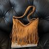 Large Capacity Bohemian Tassel Crossbody Bag Matte Tote Bag Luxury Messenger Bag  Women