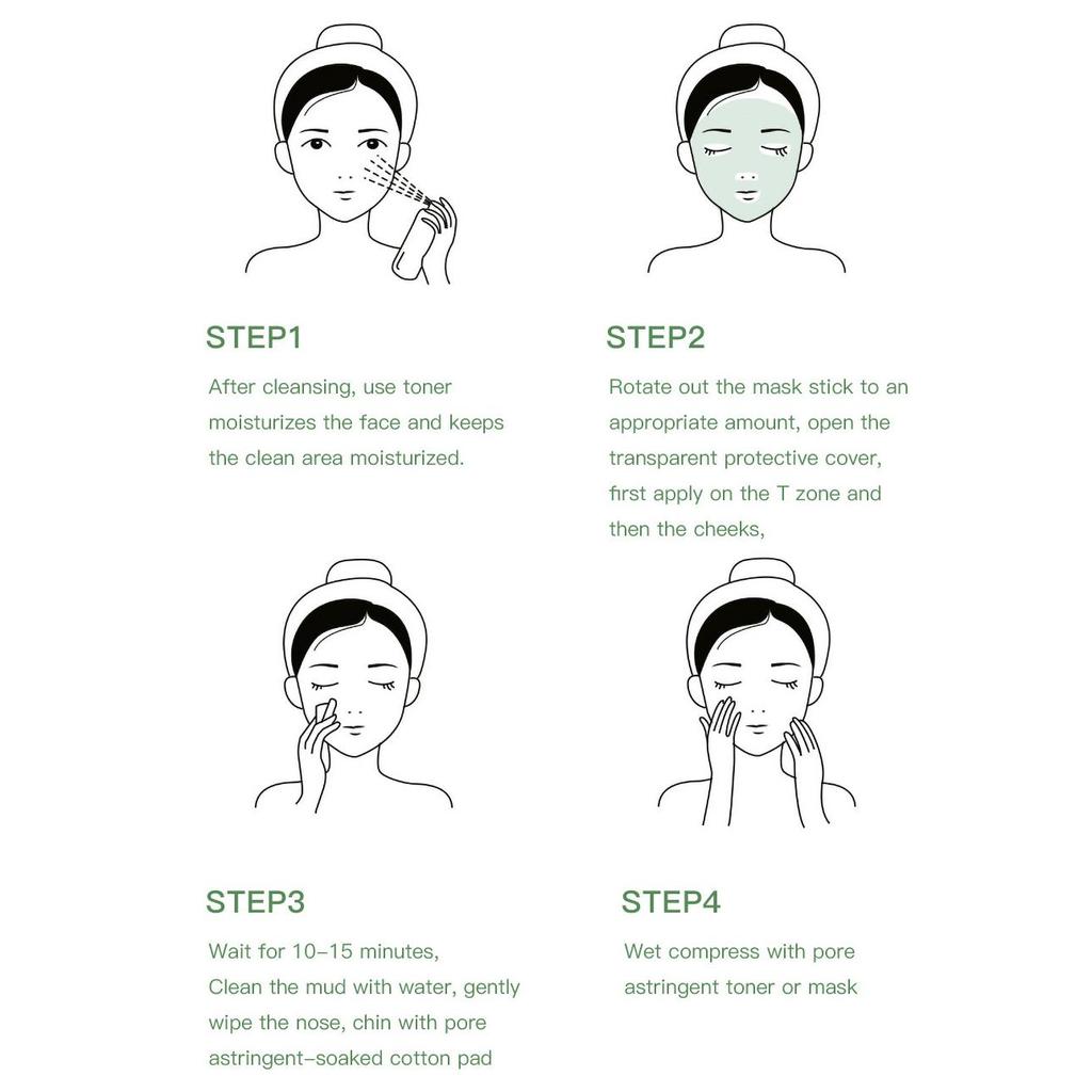 Green Tea Smear-on Solid Mask Cleans Dead Skin Improves Skin Condition Rejuvenates Skin Refreshes Facial Cleansing Mask