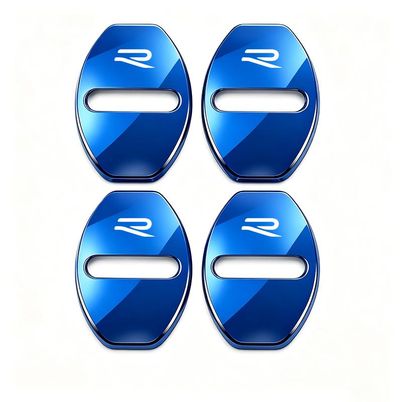 4Pcs Zinc Alloy Car Door Lock Buckle Protection Cover Anti-Collision Shock Absorbing Cushion For VW Golf T‑Roc Tiguan Polo MK7