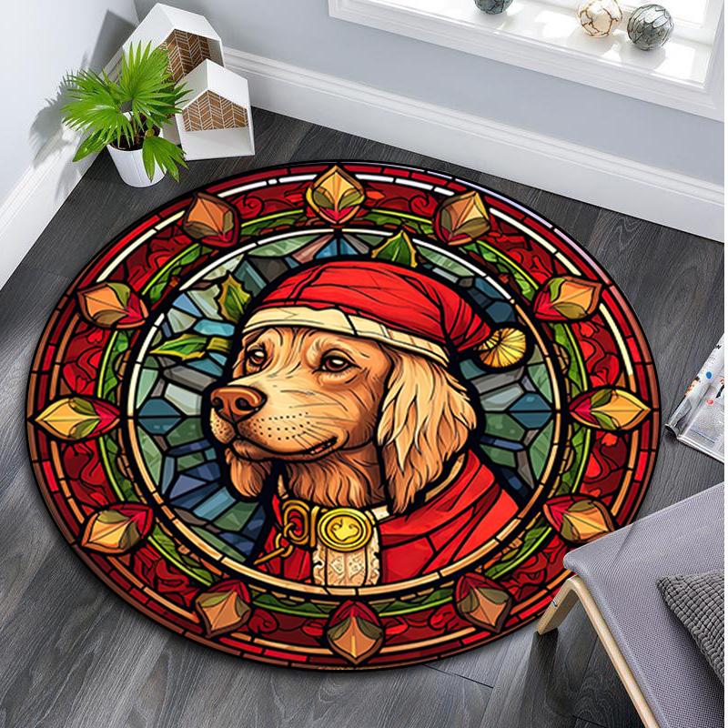 Animal Circular Rug - Office Decorative Carpet For Living Room Bedroom Door Mat Floor Rug Computer Chair Area Rug