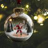Vánoční Santa Claus Závěsná Dekorace Průhledná Koule Hrající Tenis Golf Fotbal Basketbal Badminton Santa Vánoční Strom Závěsná Ozdoba Přívěsek