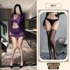 Sex underwear, sexy purple mesh, perspective free-to-take hip skirt, pure desire wind robe set A