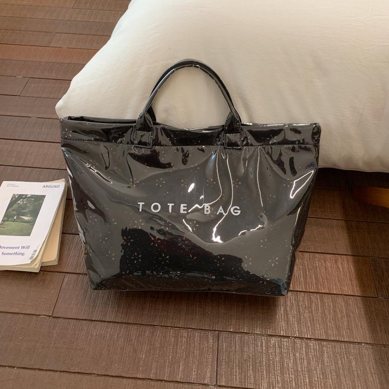 Large Capacity Transparent PVC Waterproof Tote Bag Women Commuter Handbag