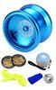 Intermediate Metal Yo-Yo Spin Gear Metal Spin Gadget Starter Set, Bind Compatible (Aqua Blue)