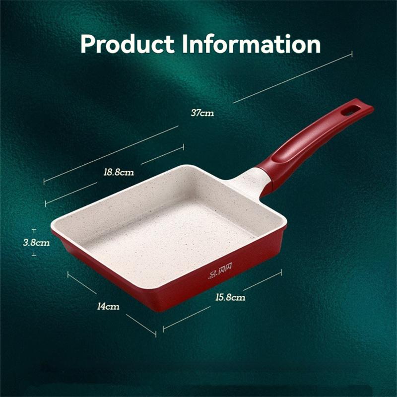 Patelnia do omletów kuchennych Mini patelnia do rondla Tamagoyaki z powłoką zapobiegającą przywieraniu Prostokątna patelnia do smażenia Domowe zachodnie śniadaniowe garnki do gotowania na wszystkie kuchenki