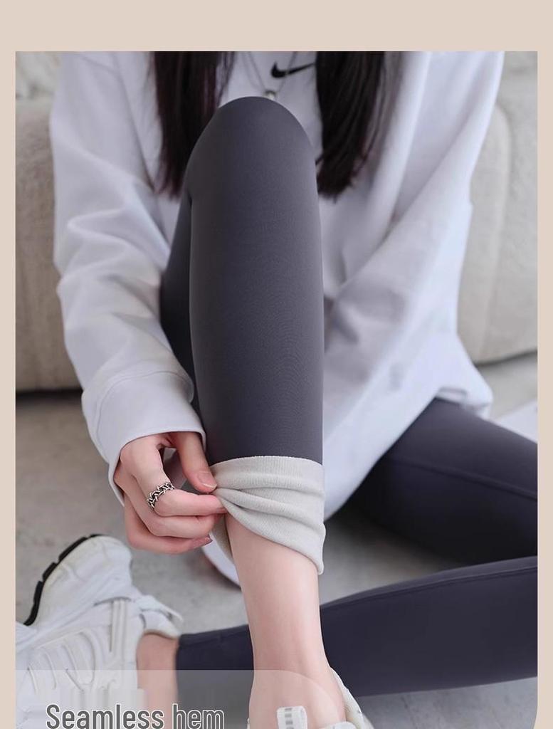 High-Waisted Cashmere Silk Yoga Pants with Tummy Control - Seamless Shark Skin Outerwear for Autumn/Winter 2025.