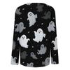 Women's Fashion Casual Round Neck Three-quarter Sleeve Halloween Printed T-shirt Top