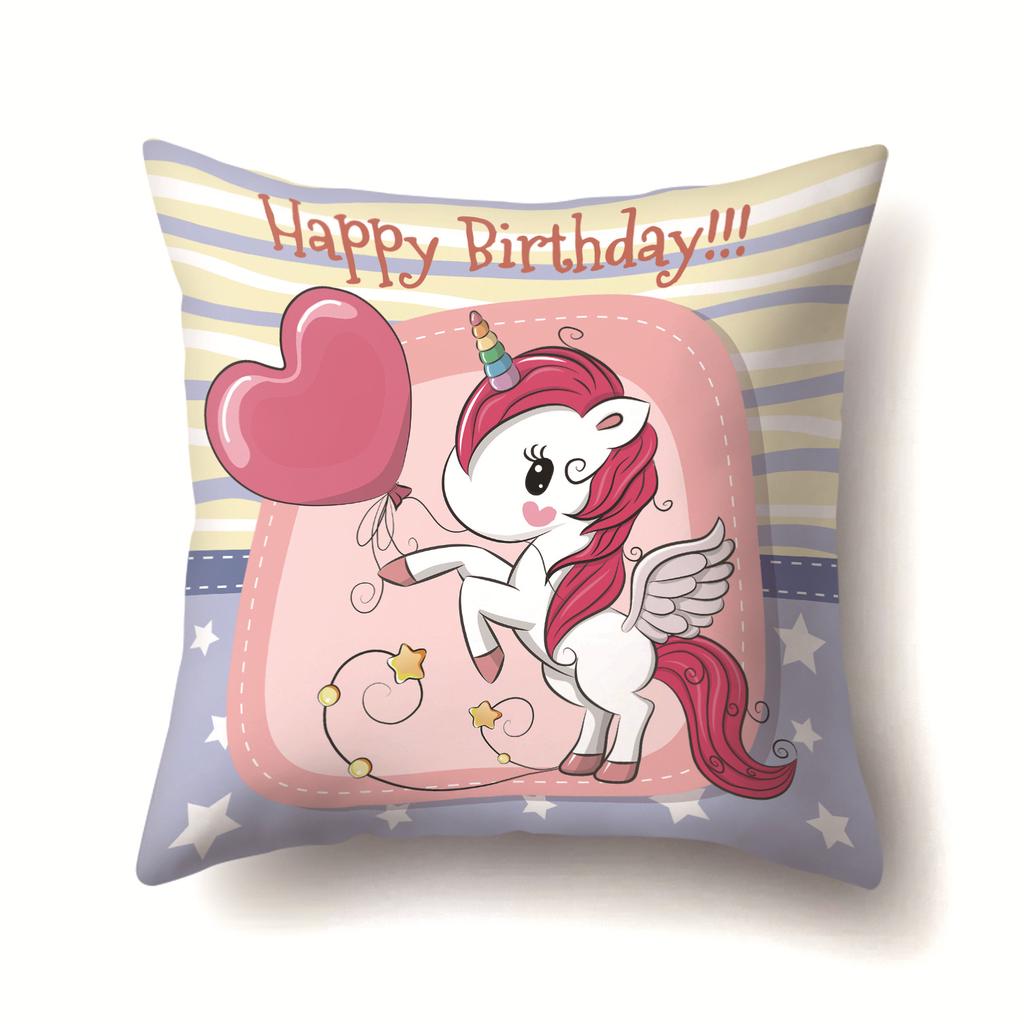 Unicorn Cute Cactus Polyester Pillow Cover Cushion