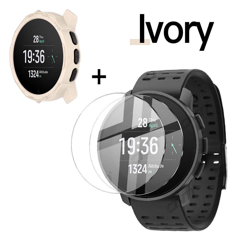 Case + Tempered Glass for Suunto 9 Peak / Pro 9H Premium Screen Protector & Bumper Protective Cover for Suunto 9 Peak Accessoroy