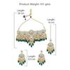 Green Meenakari Bridal Choker Necklace Earring & Maangtikka Set For Women