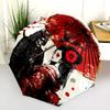 Beauty and Samurai  Pattern, Automatic Folding Umbrella, Portable and Foldable Design, 8 Ribs, a Christmas or Birthday Gift.