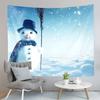 Winter Smile Snowman Tapestry Happy Christmas Decoration Tapestry Home Living Room Bedroom Dorm Wall Hanging Decorative Blanke