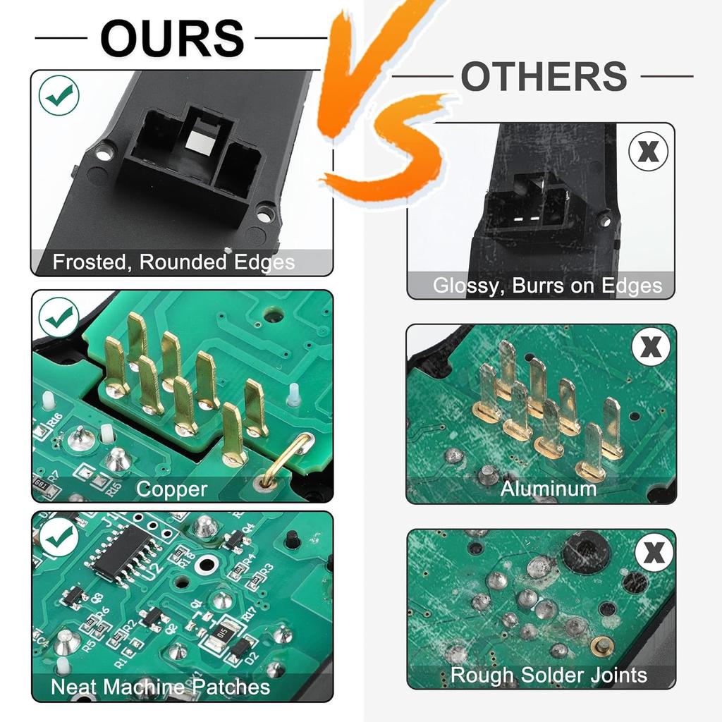 Power Window Switch No.935702L010 Front Left Driver Side Window Control Switch for Hyundai Elantra 2009-2012 Black