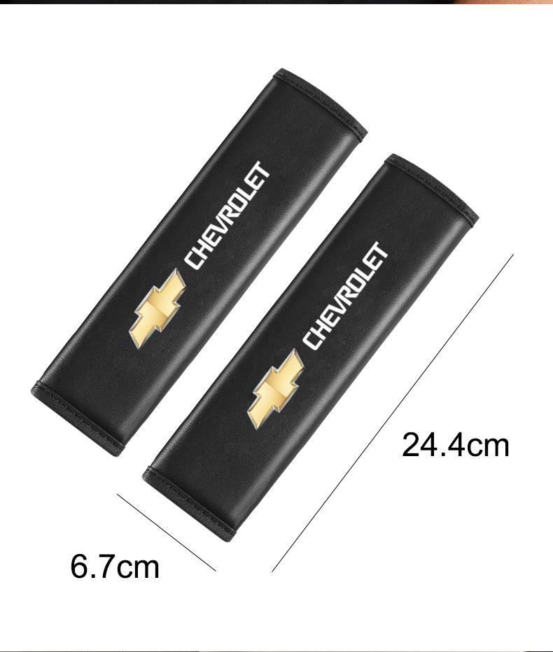 CCTNM1 2pcs Car Seat Belt Cover Leather Shoulder Pad Accessories For Chevrolet Bolt Spark Tahoe Z71 Aveo Impala Lacetti Malibu Sail SS