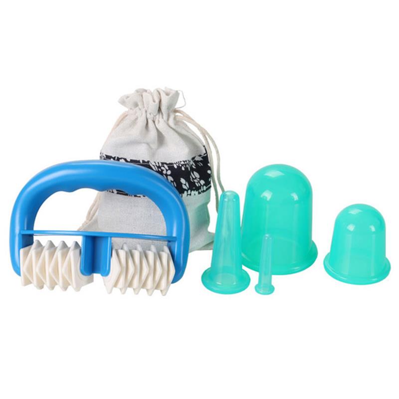 5pcs/Set Silicone Anti Cellulite Cup Vacuum Massage Cups Body Pain Relief Massage Roller Manual Suction Cups Cupping Therapy Kit