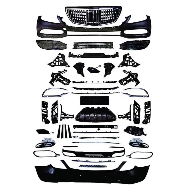 W222 S-Class Front Bumper Grille, Diffuser, and Spoiler Upgrade Kit
