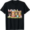 Funny Easter Cats Ears Bunny Eggs Spring for   Kids T-Shirt