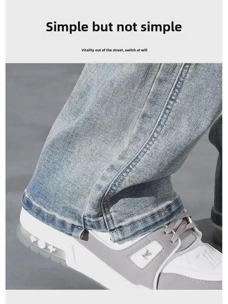 Huangni American Men's Washed Retro Flared Jeans - Autumn Style.
