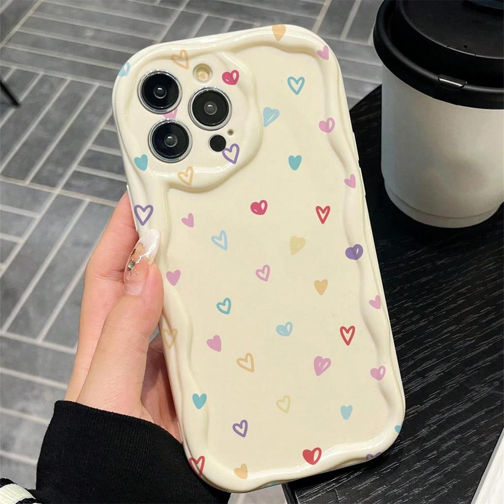 Phone Case For Xiaomi Redmi Note 15 14 12 13 Pro Plus 5G 4G A7 Pro 15C 15 A5 13C 14C 12C A3 Silicone Rainbow Love Heart Shell