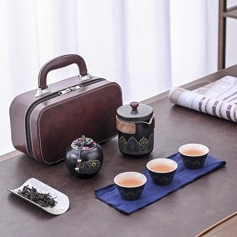 Portable Kung Fu Tea Set: One Pot, Three Cups - Perfect for Outdoor Quick-Serve and Business Gifts