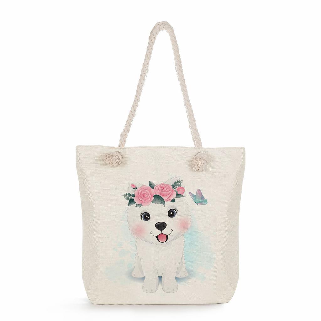 Animal print thick rope single-shoulder beach bag 7286 CLE