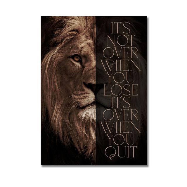 Lion Motivational Posters and Prints Inspirational Positive Quotes Animal Wall Art HD Pictures Canvas Painting Office Home Decor