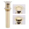G1 1 4  Brass Bathroom Basin Sink Pop Up Drain Assembly with Overflow (Zirconium Gold)