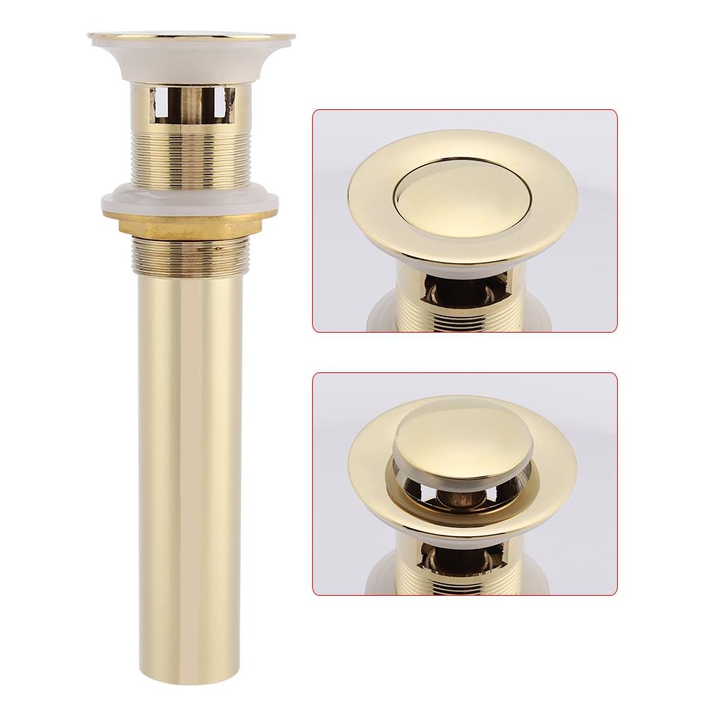 G1 1 4  Brass Bathroom Basin Sink Pop Up Drain Assembly with Overflow (Zirconium Gold)