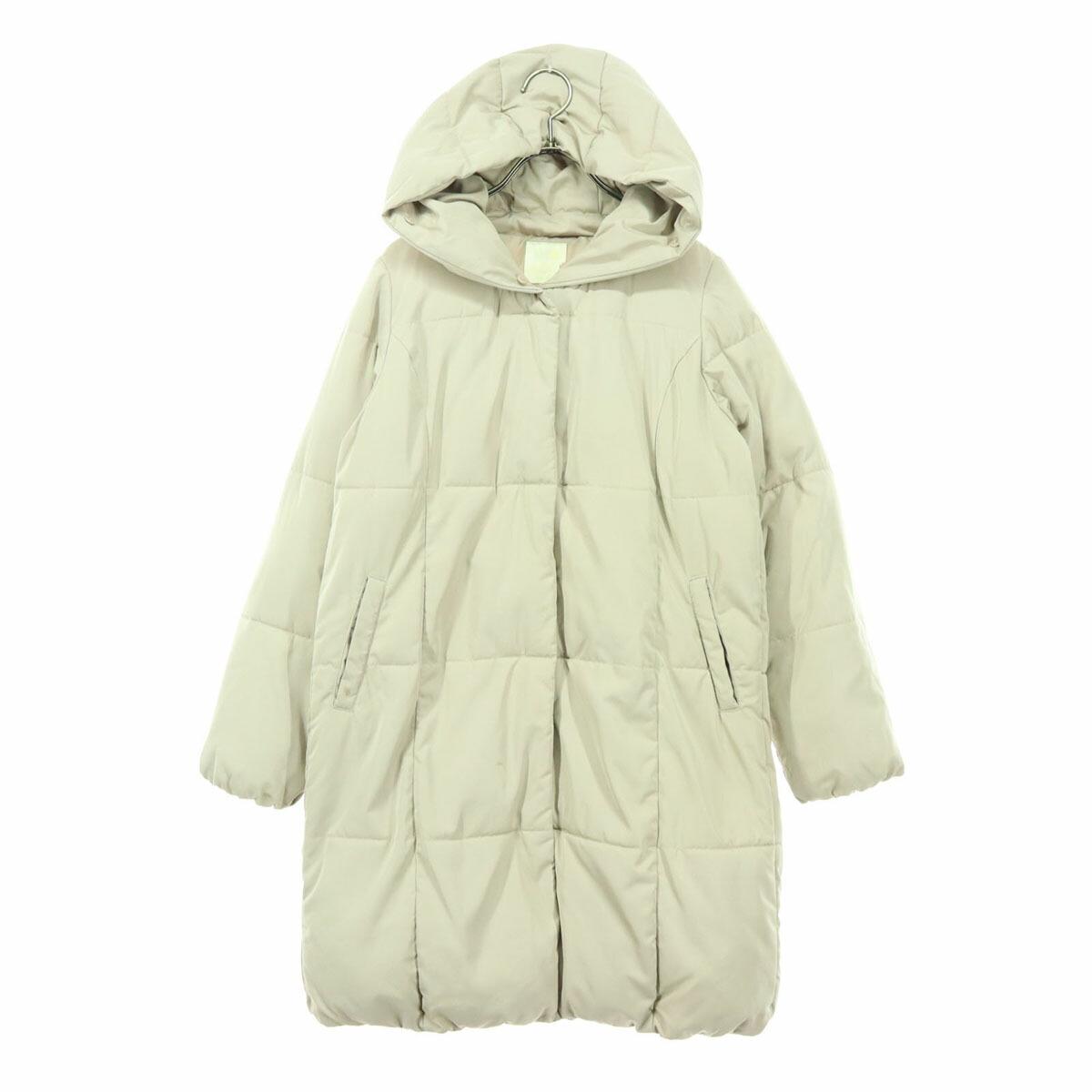 Used clothes earth music  ecology long sleeve batting coat M beige ladies [Used]