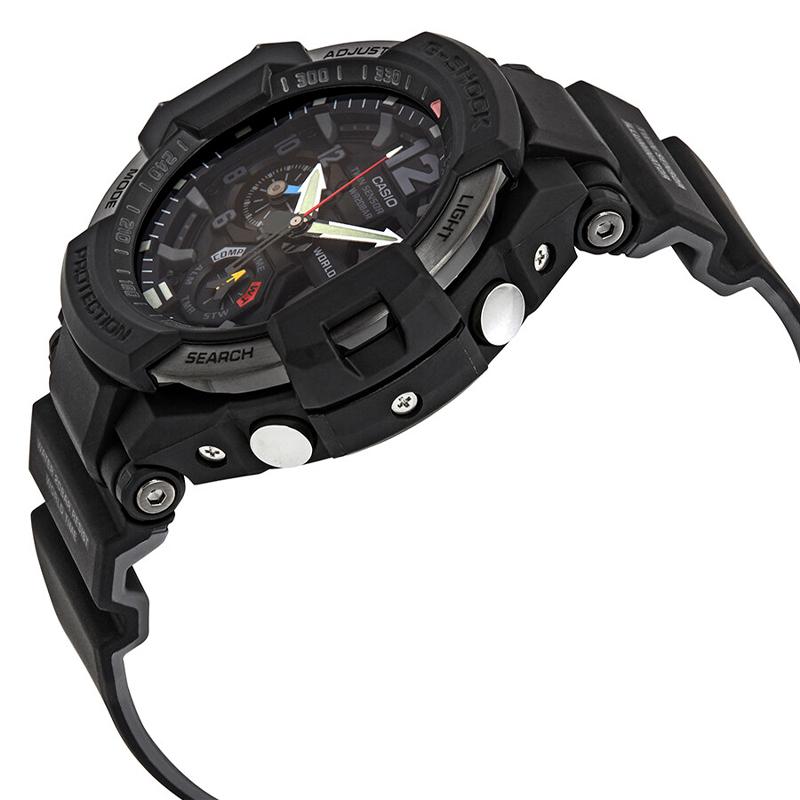 Casio G-Shock Serie Aviazione Moda Retro Classico Lancette Doppio Display 3D Sportivo Impermeabile Orologio al Quarzo Orologi da Uomo Nero GA-1100-1A1