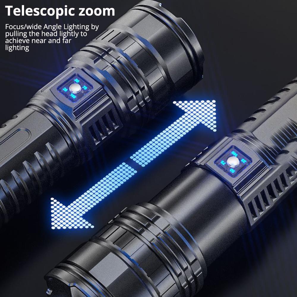10000LM LED White Laser Built-in Battery Flash Light Emergency Spotlights 5km Most Powerful Led Flashlights Tactical Lights