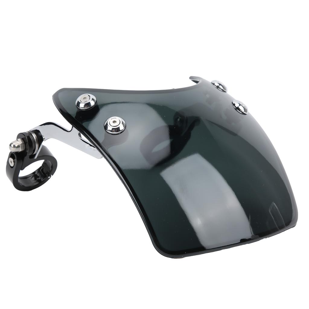 Motorcycle Windshield Headlight Fairing 180 degrees Adjustable Universal for 1.5 1.6in Front ForkBlack